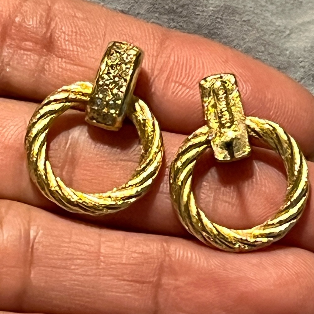 Autentic CDior earring,gold stones vintage